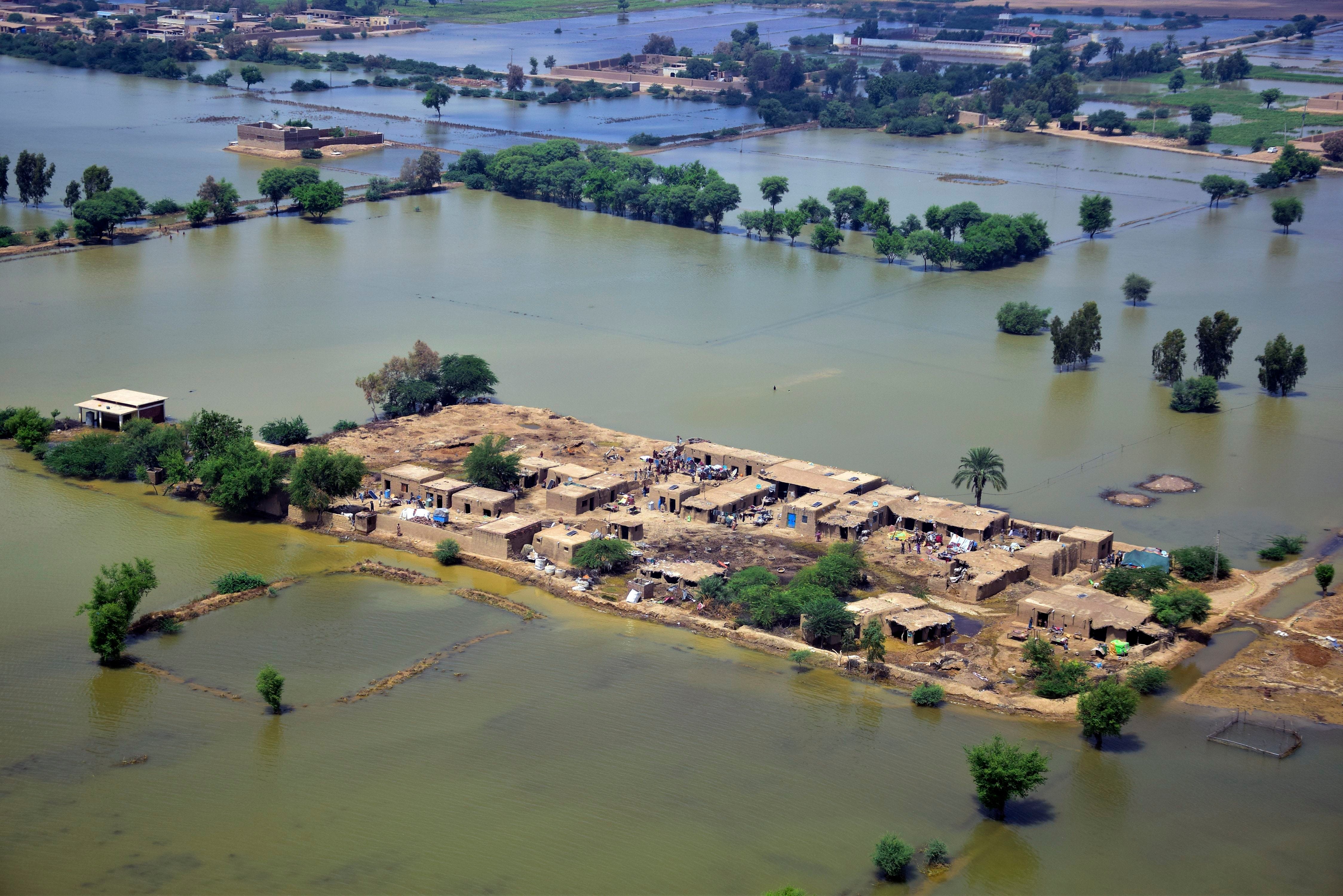 a flooded area in Pakistan